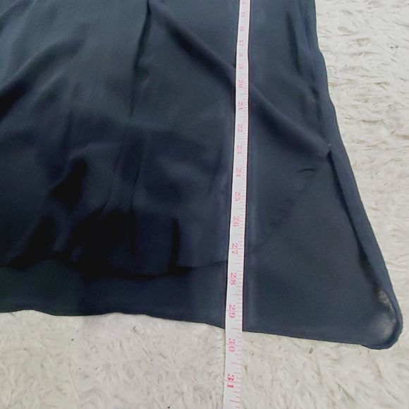 Vince  sheer  V neck Long sleeve  solid black silky blouse size  small - Picture 12 of 15